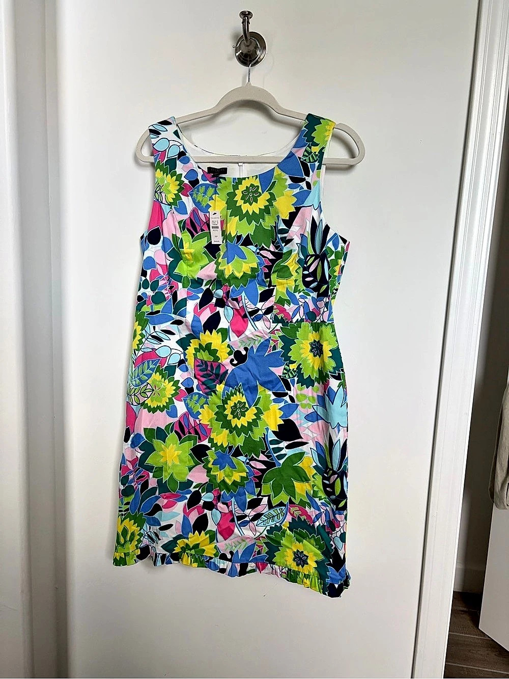 Talbots Floral Mini Dress in Blue & Green Size 10P NWT